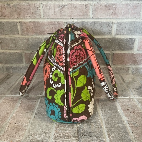 Vera Bradley Brown and Pink Floral Shoulder Bag - Picture 7 of 11